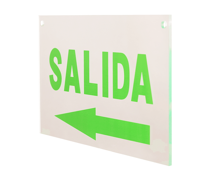 ออกจากป้าย Acrylic Panel Salida