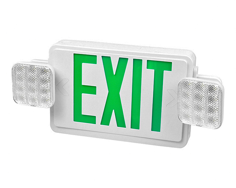 JLEC2GW-LED Combo Emergency Exit Sign พร้อมตัวอักษรสีเขียว