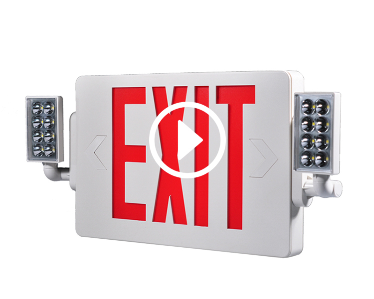 JLECD2RW-Emergency Fire Exit Lights พร้อมตัวอักษรสีแดง